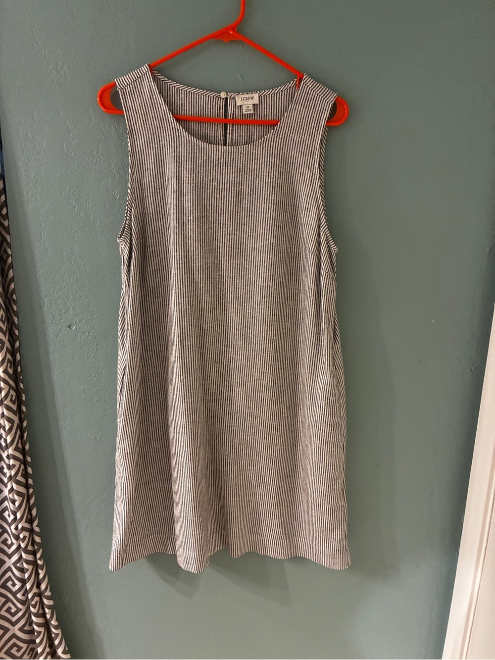 J. Crew Sleeveless Striped Shift Dress in Navy/White - size 12
